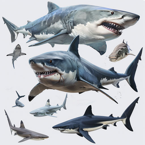 Comparison of sizes of various shark species