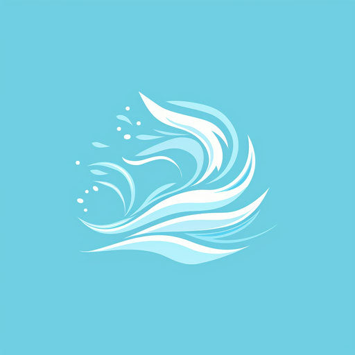 Fresh and clean logo with water elements on light blue background