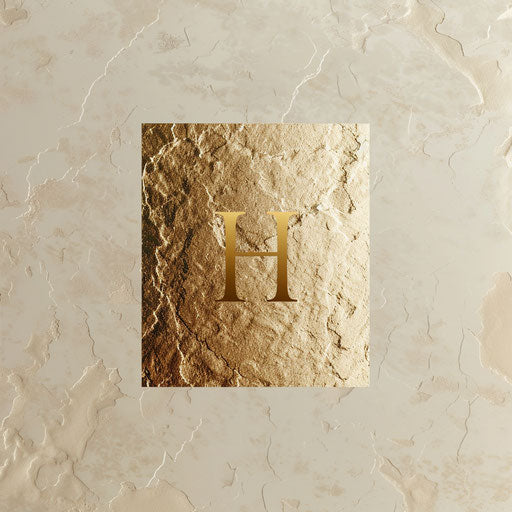Luxury print logo with a gold foil background, elegant design
