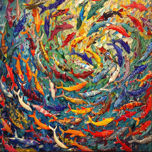 Colorful fish mosaic