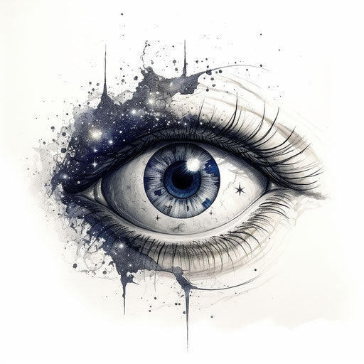 Eye tattoo with stars and eyes