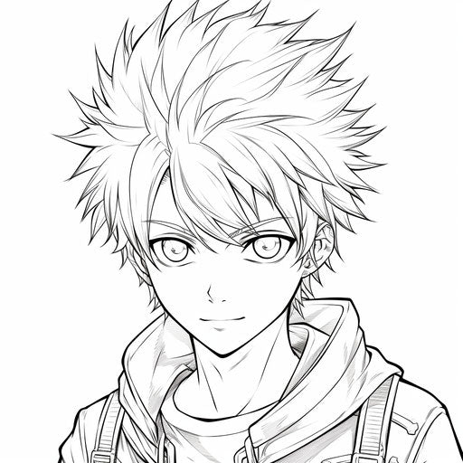 Anime boy with short hair and volumetric lighting