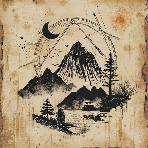 Hand-drawn new logo with a rustic background and artistic elements