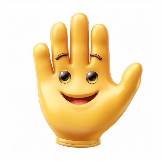 Smiling waving open hand