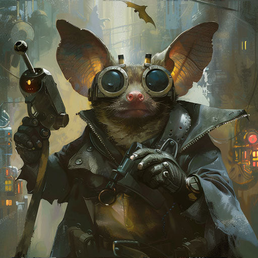 Bat secret agent, equipped with high-tech gadgets on covert mission