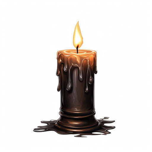 Candle illustration in the style of Chiaroscuro Art, on white background