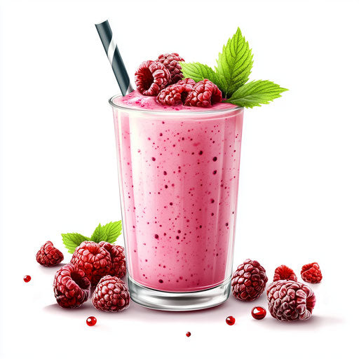 3D smoothie in photorealistic style on flat white background