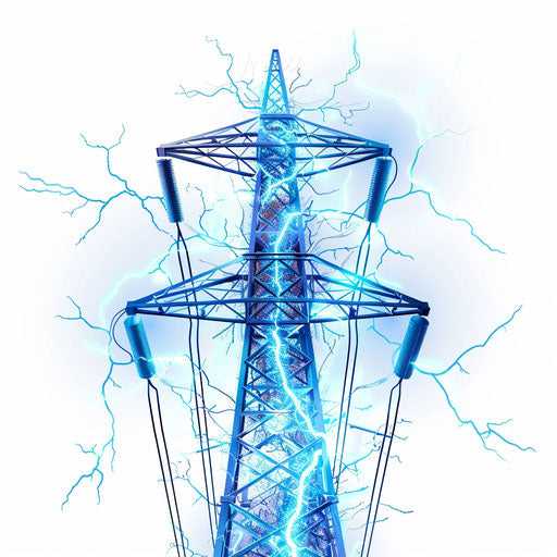 Realistic electricity illustration on flat random background