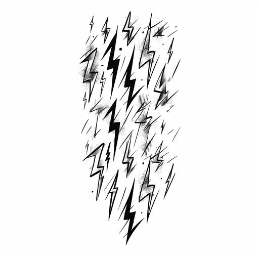 Contemporary geometric pattern of multiple thunderbolts