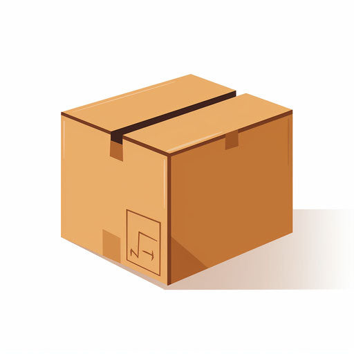 Minimalist style box clipart on a white background