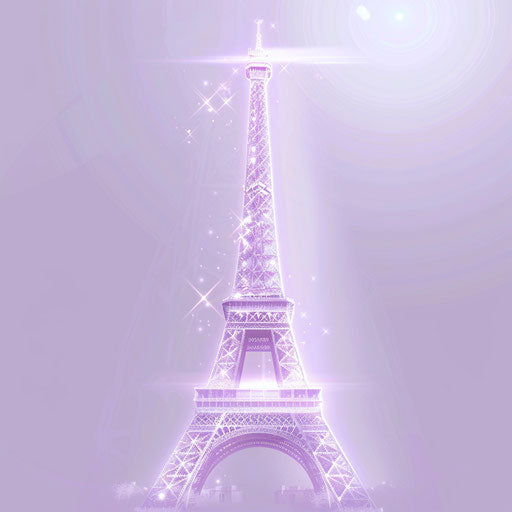 Realistic tower on flat lavender background with glossy finish