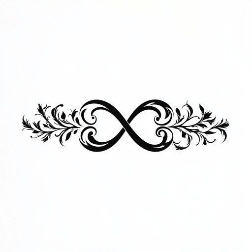 Beautiful clipart style flat tattoo sketch of a minimalist infinity symbol on white background