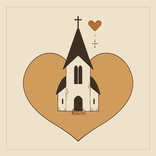Church heart in Neo-Geo minimalism style