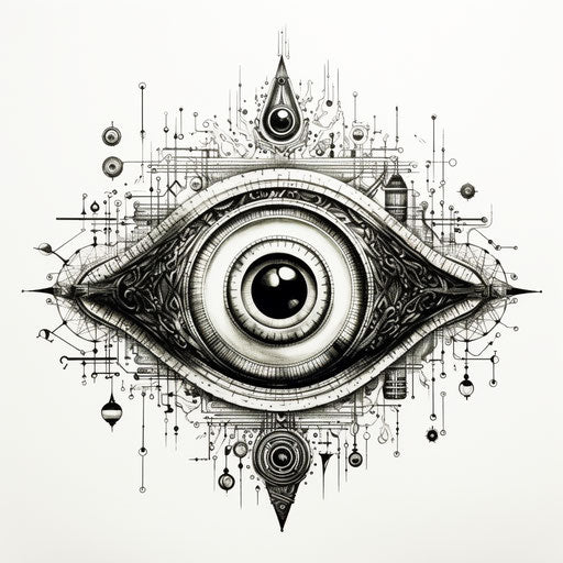 The all seeing eye, circular abstract sketch, symbol
