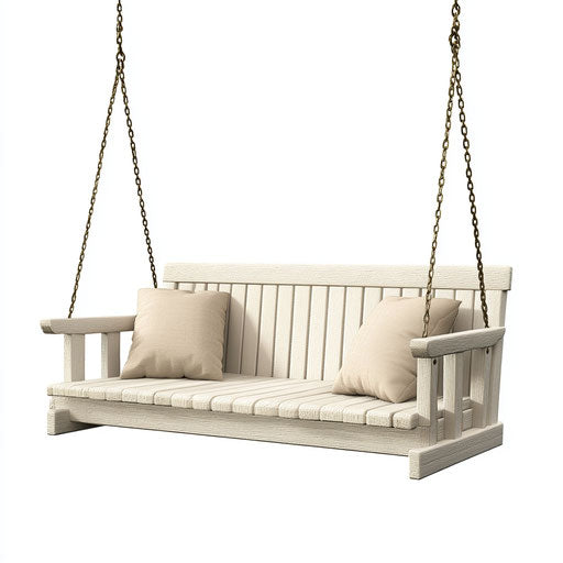 3D Porch Swing on white background in photo realistic style