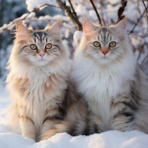 Two Siberian cats