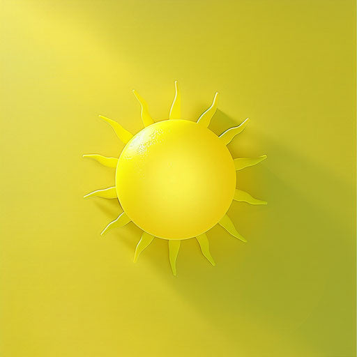 Sunshine clipart on chartreuse background, photo realistic style