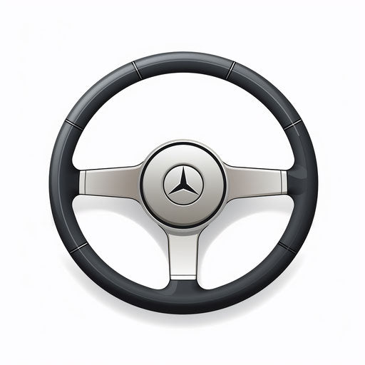 Minimalist style steering wheel clipart on white background