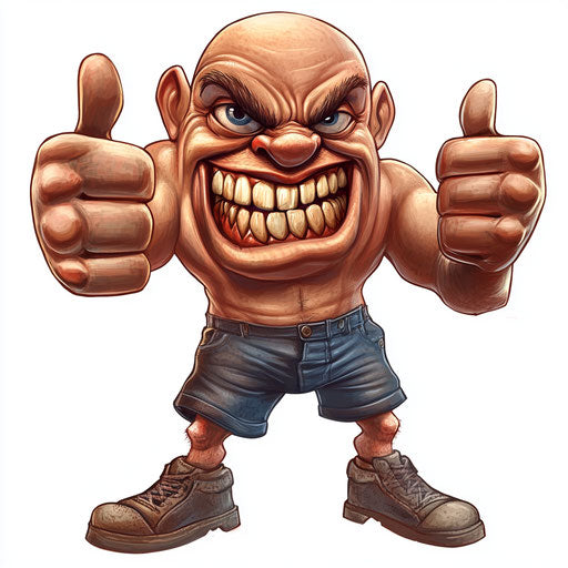 Humorous caricature of a great job caricature