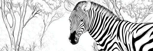 Very simple zebra coloring book page