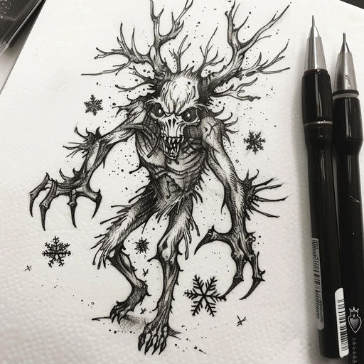 Bold and colorful tattoo sketch of a broken chain