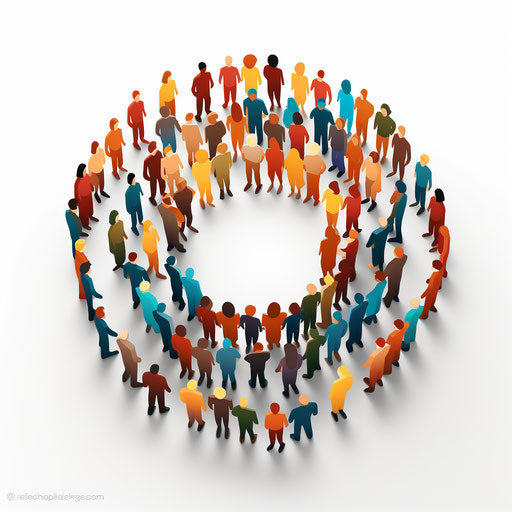 Community clipart in the style of Chiaroscuro Art, on white background