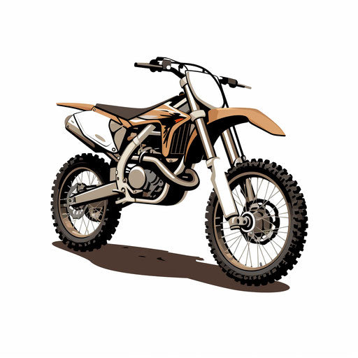 Minimalist dirt bike illustration on white background