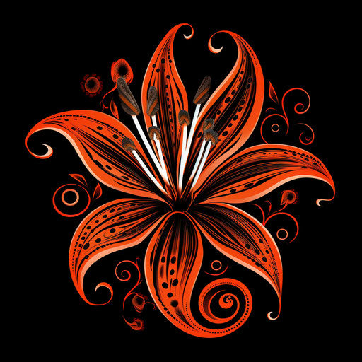 Tribal tattoo and flower cross in cartoon style