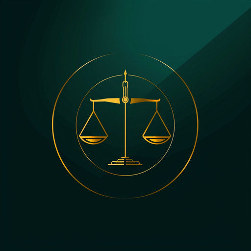 Professional lawyer logo with geometric shapes on dark green background