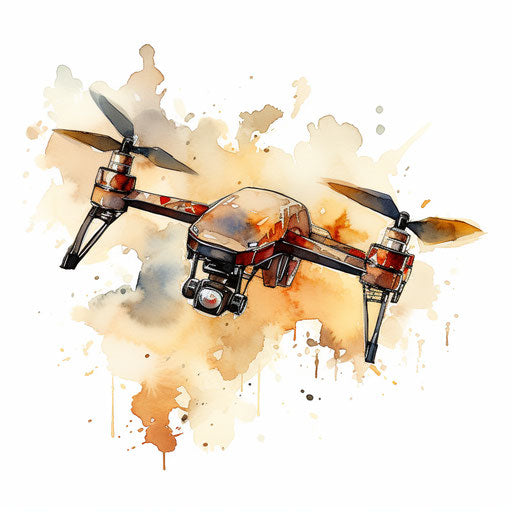 Drone clipart in the style of oil painting