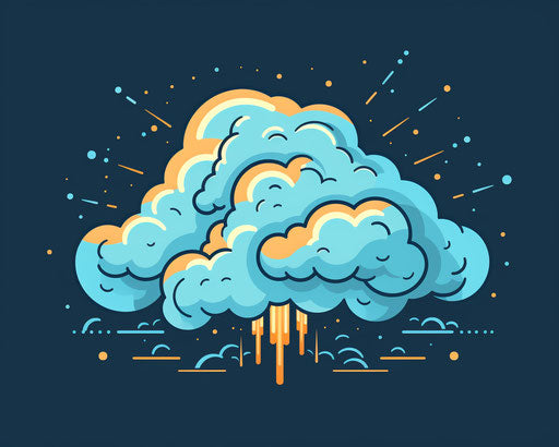 Storm clouds with lightning icon