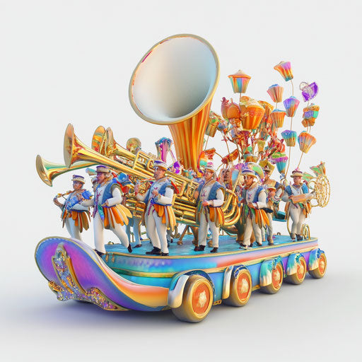 3D parade in photorealistic style with a flat white background, isolated clipart