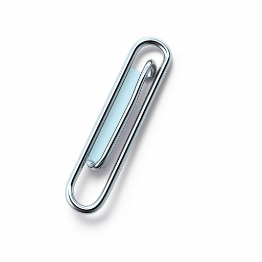 Minimalist paper clip illustration on white background