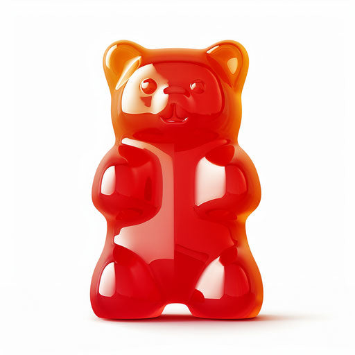 Gummy bear clipart in minimalist style, on white background