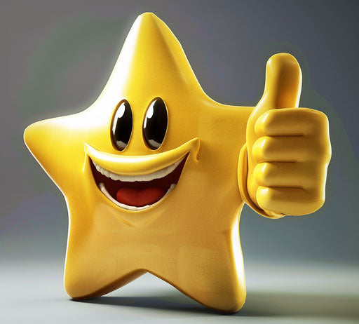 Smiling bright star giving a thumbs up
