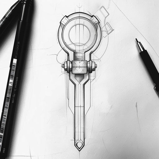 Sleek modern design of minimalist piston silhouette