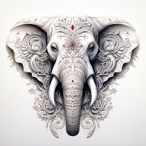 Explosive wildlife: Elephant mandala with detailed design