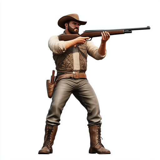 3D hunting on white background, photo realistic style