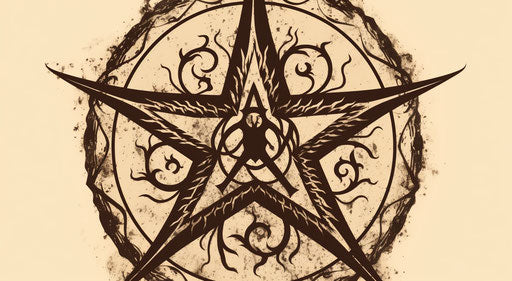 Pentagram logo for supernatural mythical symbol
