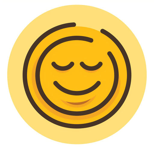 Yellow spiral face on dark brown circular background