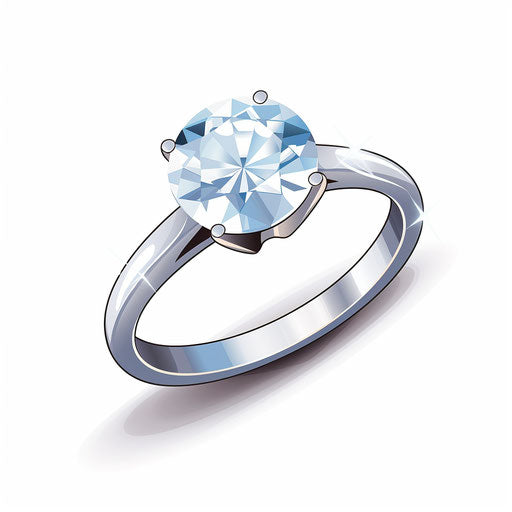 Minimalist diamond ring on white background