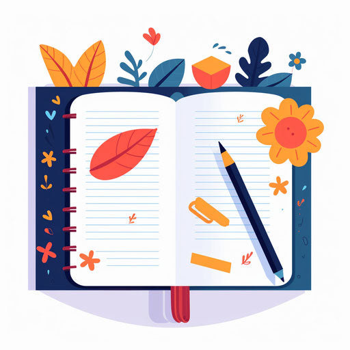 Minimalist journal clipart on white background