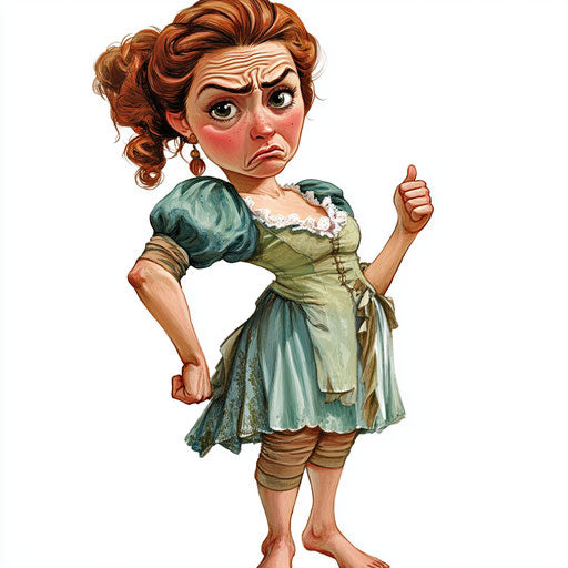 Eclectic Charlotte Corday Caricature Clipart for Home Office Decor