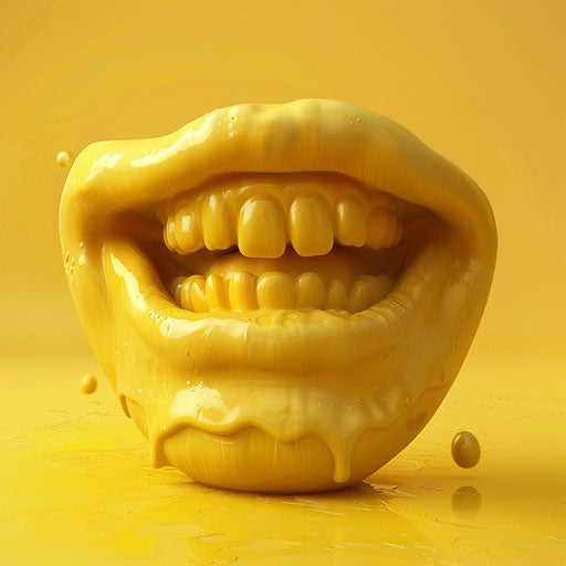 Yellow ironic smile in Kimoicore style