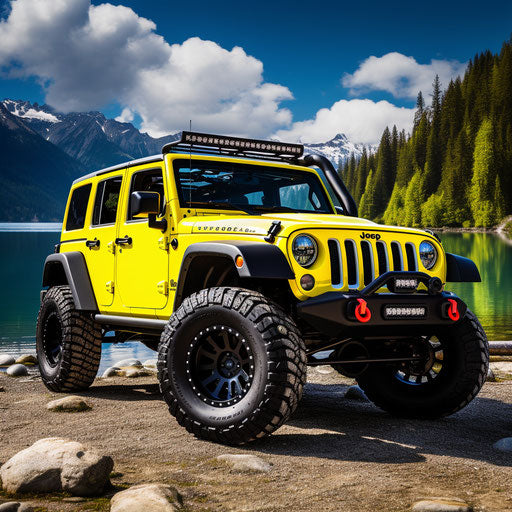 Classic bright yellow off-road vehicle