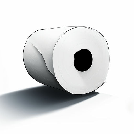 Toilet paper in the Chiaroscuro Art style, on white background