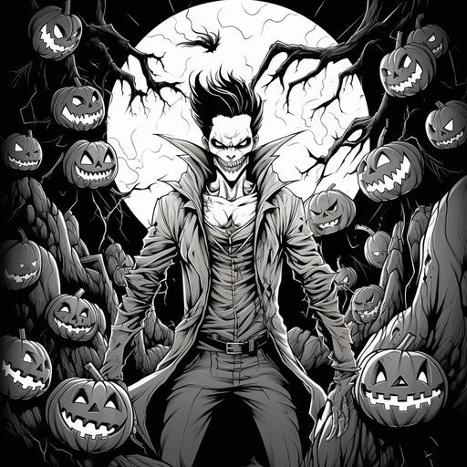 Illustration drawing for Halloween in clean sharp style