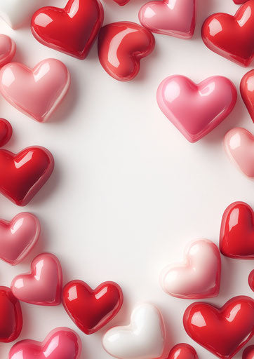 Valentine's Day background with red and pink hearts