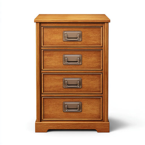 Realistic clipart of a filing cabinet, high-resolution, isolated