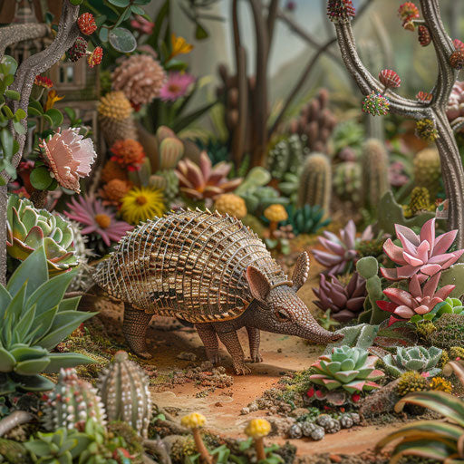 A tiny armadillo in a giant world